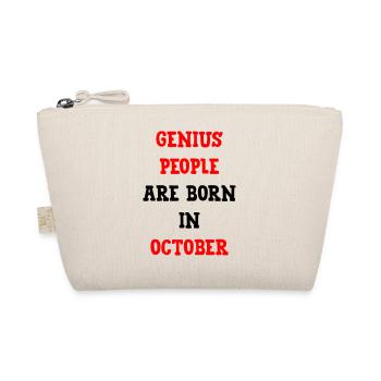 Baby Genius Geburtsgeschenk Oktober - Bio-Täschchen - Natur - Vorne