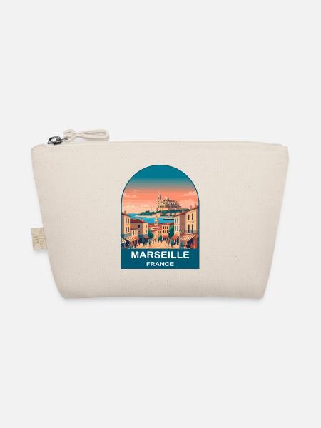 Poster de voyage vintage à Marseille, France, Port City - Trousse biologique - nature - Devant
