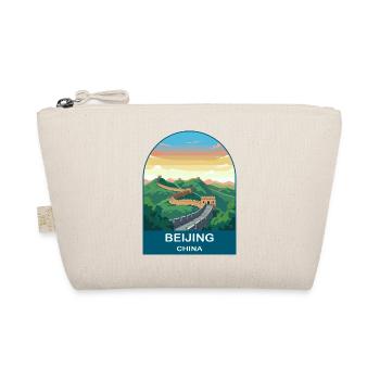 Beijing China Great Wall Vintage Travel Poster - Organic Pouch - nature - Front