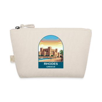 Rhodes Greece Vintage Travel Poster Art - Organic Pouch - nature - Front