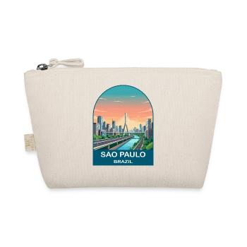 Sao Paulo Brazil Skyline Modern Travel Poster - Organic Pouch - nature - Front
