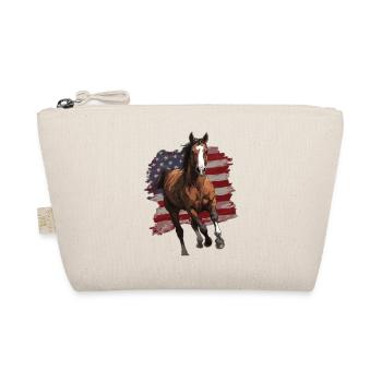 Horse USA Flag - Organic Pouch - nature - Front