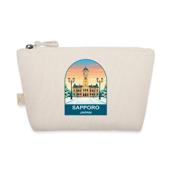 Tour de l’Horloge de Sapporo, Japon, Art de voyage vintage sur neige - Trousse biologique - nature - Devant