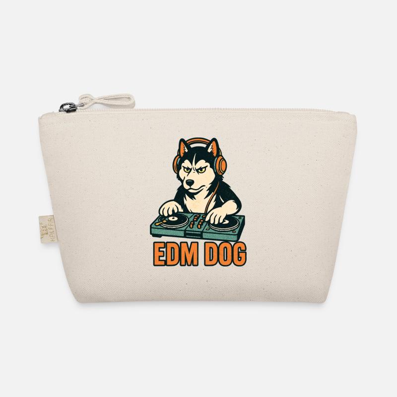 EDM Dog: Husky DJ am Mischpult im Retro-Stil Bio-Täschchen