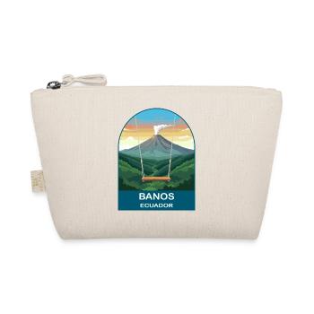Banos Ecuador Volcano Vintage Travel Art - Organic Pouch - nature - Front