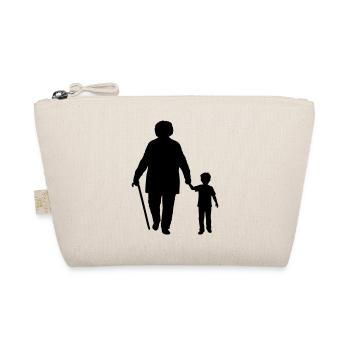 Grandparents Grandchild Silhouette Walking Family - Organic Pouch - nature - Front