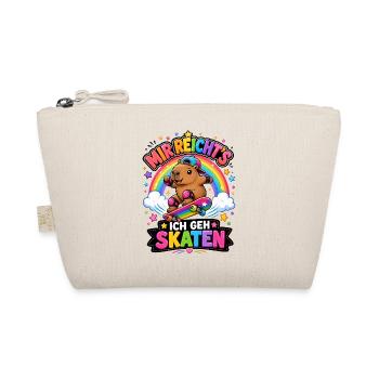 Skate Capybara Regenbogen - Bio-Täschchen - Natur - Vorne