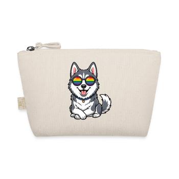 LGBT Pride Month - Cute Husky - Organic Pouch - nature - Front