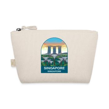 Singapore Marina Bay Vintage-Reiseplakat-Kunst - Bio-Täschchen - Natur - Vorne