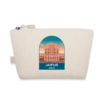 Jaipur India Hawa Mahal Vintage Travel Poster Art - Organic Pouch - nature - Front