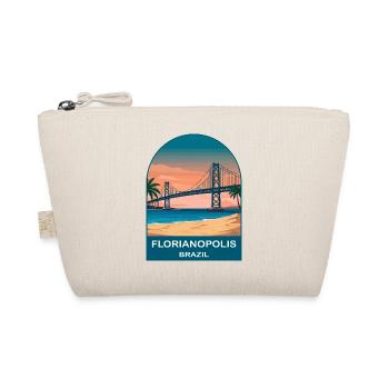 Florianópolis Brazil Bridge Vintage Travel Art - Organic Pouch - nature - Front