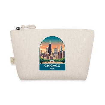 Chicago USA Vintage Travel Poster Art - Organic Pouch - nature - Front