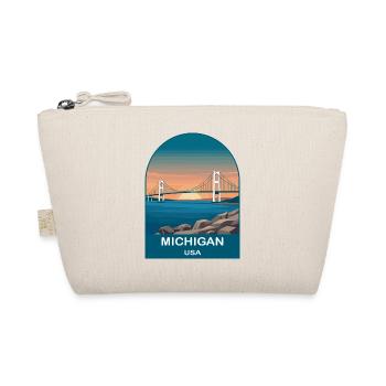 Michigan USA Vintage Travel Poster Art - Organic Pouch - nature - Front