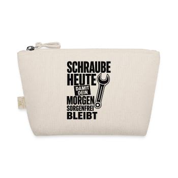 Schraube Heute Sorgenfrei - Bio-Täschchen - Natur - Vorne