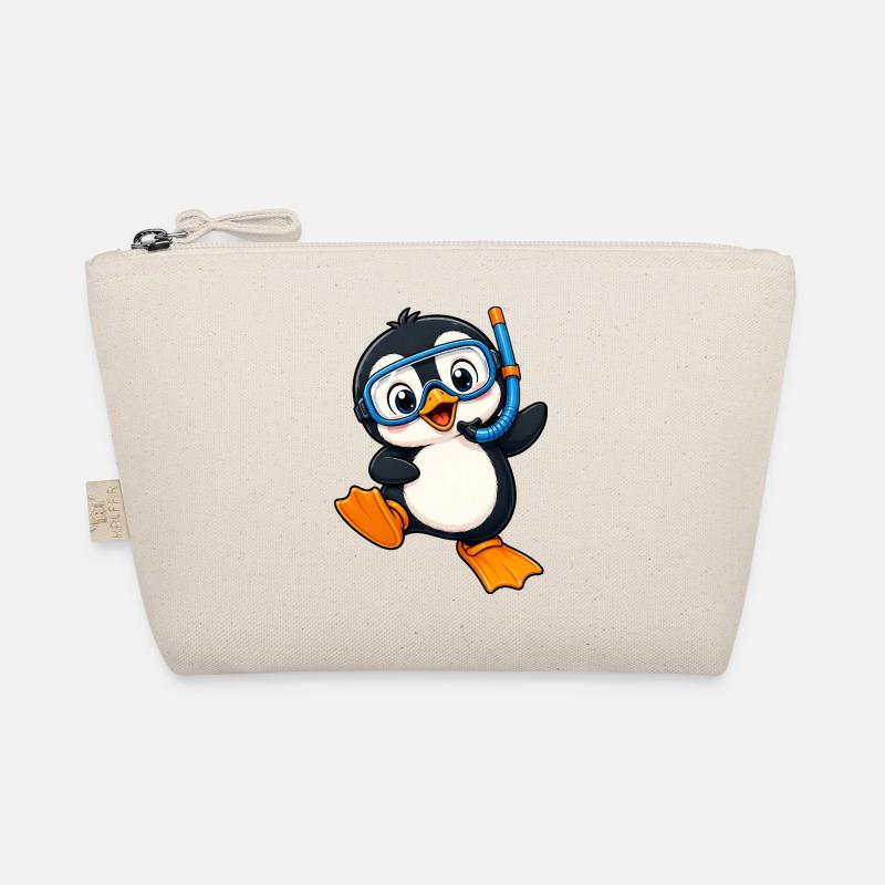 Mignons Penguin Vacances Plongée Eau Mer d’été Trousse biologique