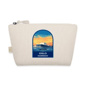 Oslo Norway Opera House Retro Sunset Travel Badge - Organic Pouch - nature - Front