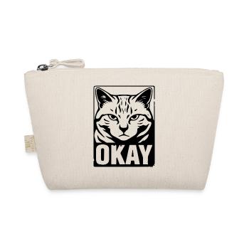 Okay Katze Genervt Schwarz Weiß Design - Bio-Täschchen - Natur - Vorne