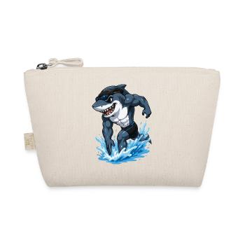 Hai Cartoon Schwimmer - Bio-Täschchen - Natur - Vorne