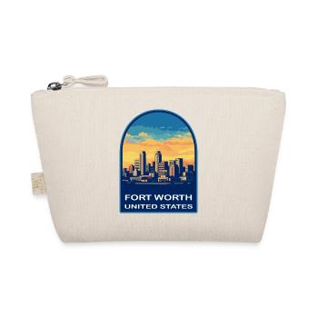 Fort Worth Texas Skyline Retro Sonnenuntergangs-Reiseabzeichen - Bio-Täschchen - Natur - Vorne