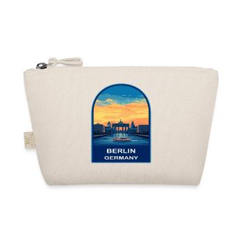 Berlin Brandenburg Gate Retro Sunset Travel Badge - Organic Pouch - nature - Front