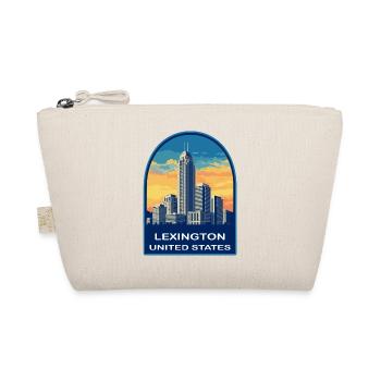 Lexington Kentucky Skyline Retro Sunset Badge - Organic Pouch - nature - Front