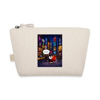 Beak Apple – Funny New York Penguin Design - Organic Pouch - nature - Front