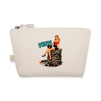 Vinyl Pin-Up Girl: Retro Schallplatten Poster - Bio-Täschchen - Natur - Vorne