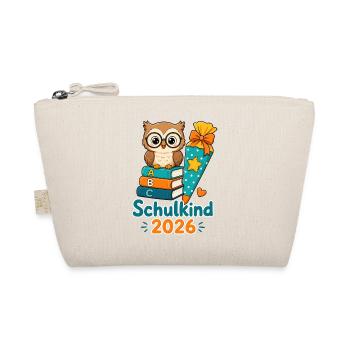 Schulkind 2026 Eule Einschulung - Bio-Täschchen - Natur - Vorne