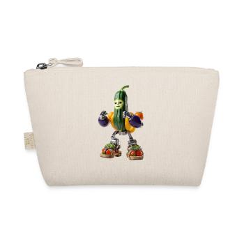 Cute Zucchini Veggie Robot Cyborg - Organic Pouch - nature - Front
