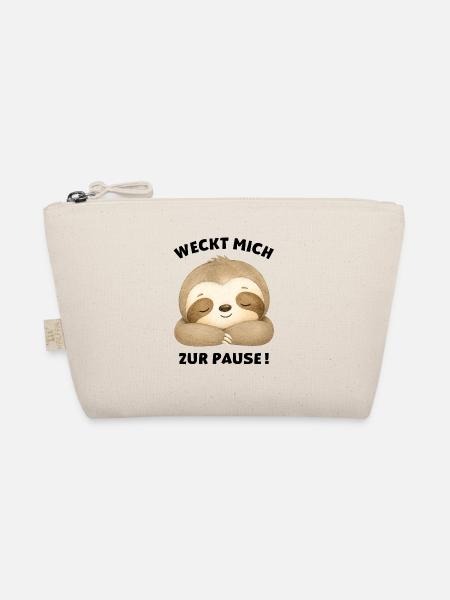 Weckt mich zur Pause Faultier - Bio-Täschchen - Natur