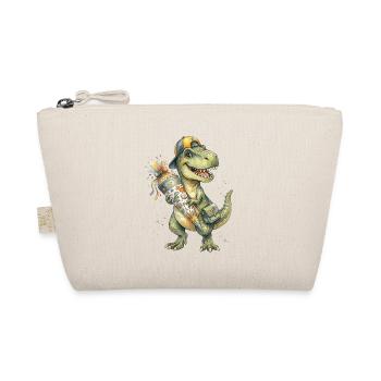 Lustiger Aquarell T-Rex für den Schulanfang - Bio-Täschchen - Natur - Vorne