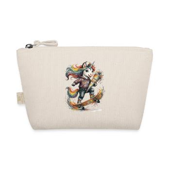 Skater unicorn for school enrollment for schoolchild - Organic Pouch - nature - Front