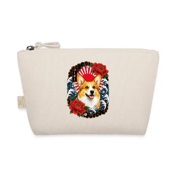 Welsh Corgi im japanischen Irezumi Stil - Bio-Täschchen - Natur - Vorne