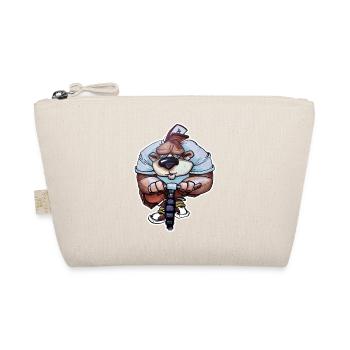 Biker Bär Cartoon auf BMX-Rad - Bio-Täschchen - Natur - Vorne