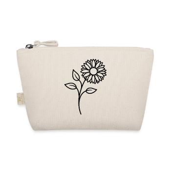 Sunflower One Line Floral Motif - Organic Pouch - nature - Front