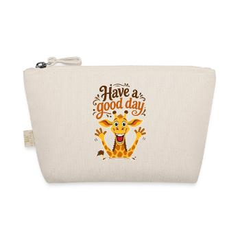 Happy Giraffe mit dem Text "Hab einen schönen Tag" - Bio-Täschchen - Natur - Vorne