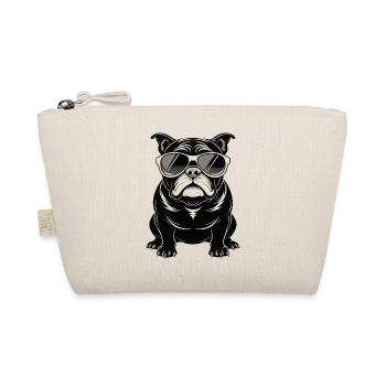 Bulldogge mit Sonnenbrille - Bio-Täschchen - Natur - Vorne
