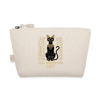 Still Worshipping Cats – Egyptian Cat Hieroglyphic - Organic Pouch - nature - Front