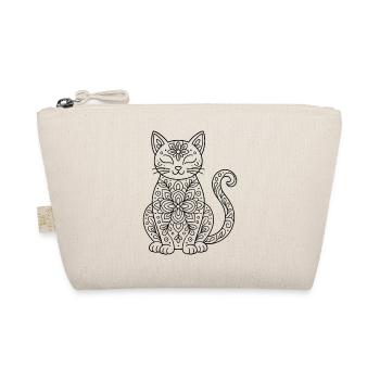 Katze mit Blumen Mandala im Körper zum ausmalen - Bio-Täschchen - Natur - Vorne