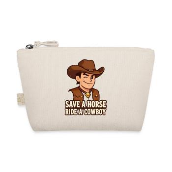 Cowboy-Karikatur mit Western-Slogan - Bio-Täschchen - Natur - Vorne