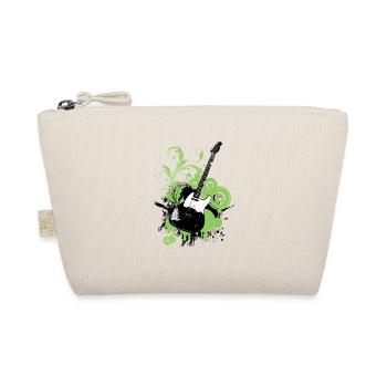 Grafische, florale grüne Gitarre - Bio-Täschchen - Natur - Vorne