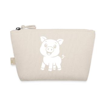 Cute Piggy Silhouette Animal Motif - Organic Pouch - nature - Front