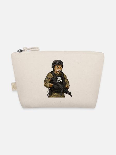Ukraine-Katze mit NAFO-Patch - Bio-Täschchen - Natur