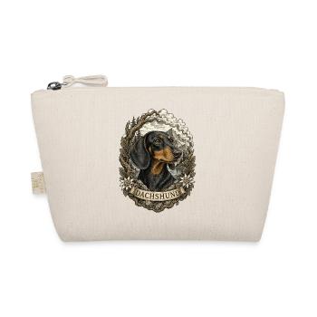 Dackel im Vintage Stil mit Berglandschaft - Bio-Täschchen - Natur - Vorne