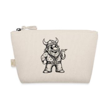 Funny Hippie Viking: Cute Retro Father's Day - Organic Pouch - nature - Front