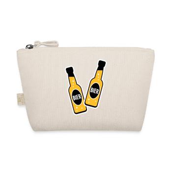 2 Bierflaschen Stoßen An (Bier Biertrinker NEG 3C) - Bio-Täschchen - Natur - Vorne