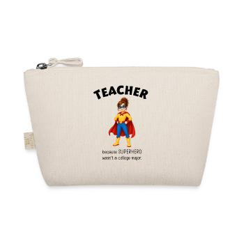 Gift Teacher Superheroine - Organic Pouch - nature - Front