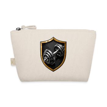 Shield of Power Dumbbell Logo - Organic Pouch - nature - Front