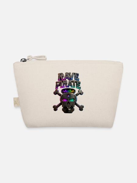 Rave Pirate Neon-Schädel - Bio-Täschchen - Natur