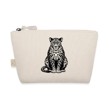 Leopard sitting - Organic Pouch - nature - Front